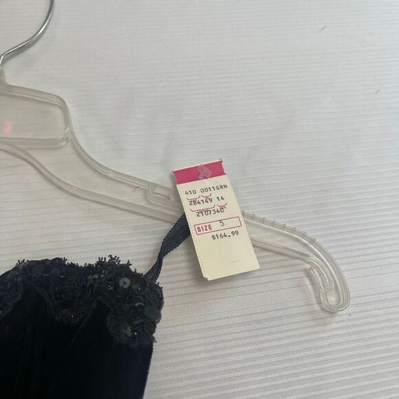 Jessica McClintock Gunne Sax Vintage 80s Black Green Strapless Dress Size 5/6 - Picture 6 of 9